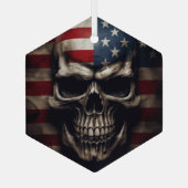アメリカ国旗スカル ガラスオーナメント (裏面)