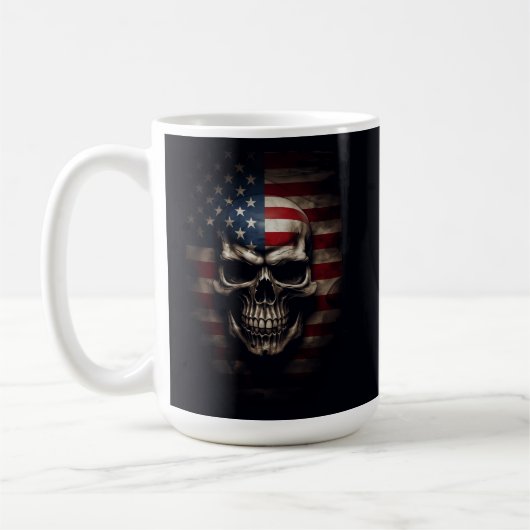 アメリカ国旗スカル コーヒーマグカップ (左)