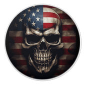 アメリカ国旗スカル セラミックノブ (正面)