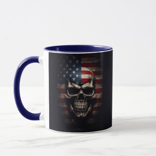 アメリカ国旗スカル マグカップ (左)