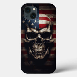 アメリカ国旗スカル iPhone 13ケース