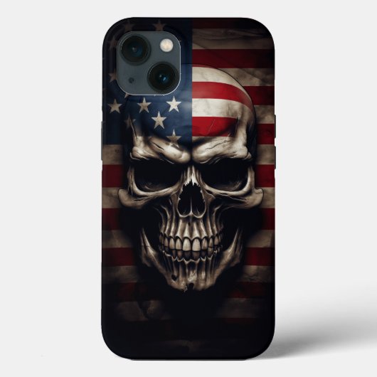 アメリカ国旗スカル Case-Mate iPhoneケース (裏面)