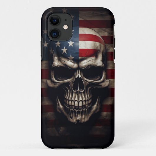 アメリカ国旗スカル Case-Mate iPhoneケース (裏面)
