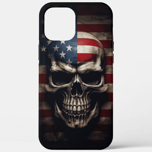 アメリカ国旗スカル Case-Mate iPhoneケース (裏面)