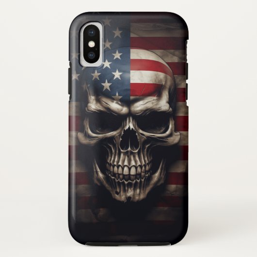 アメリカ国旗スカル Case-Mate iPhoneケース (裏面)
