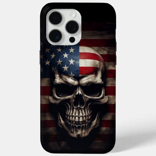 アメリカ国旗スカル Case-Mate iPhoneケース (裏面)