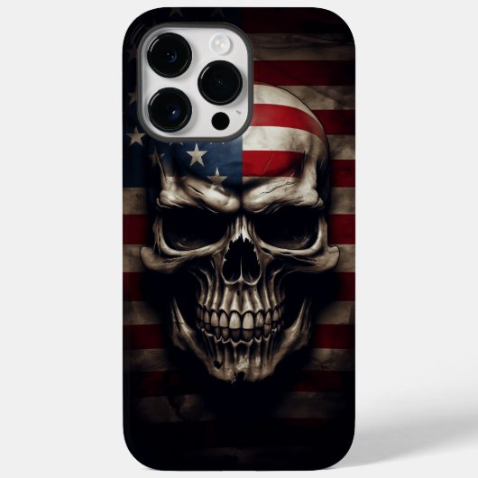 アメリカ国旗スカル Case-Mate iPhoneケース (裏面)