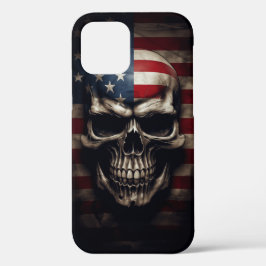 アメリカ国旗スカル iPhone 12ケース
