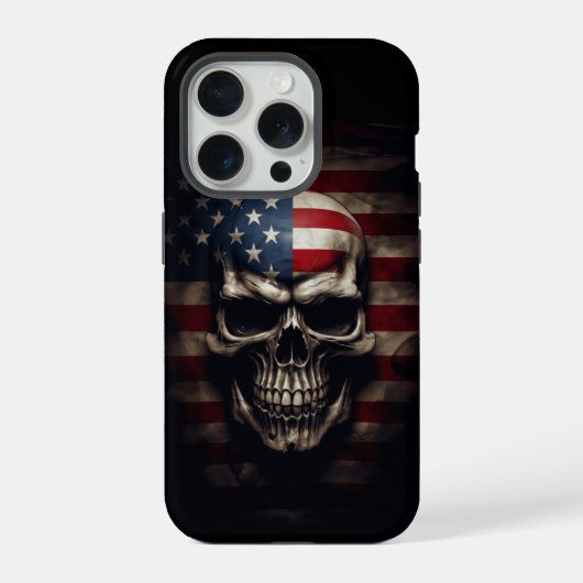 アメリカ国旗スカル iPhoneケース (裏面)