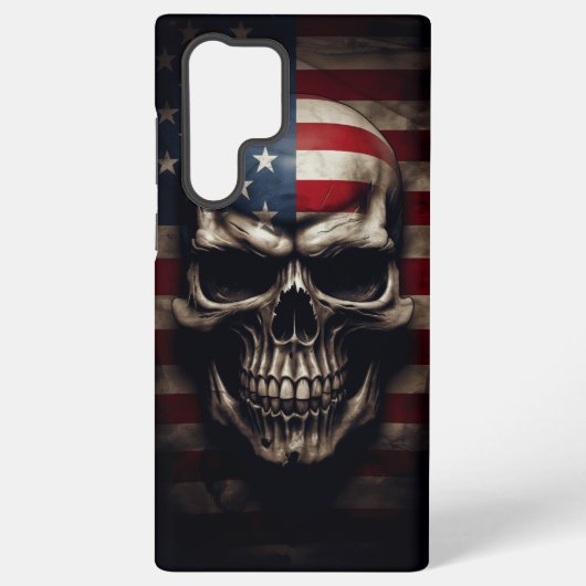 アメリカ国旗スカル SAMSUNG GALAXYケース (裏面)