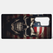 アメリカ国旗スカル SAMSUNG GALAXYケース (裏面横)