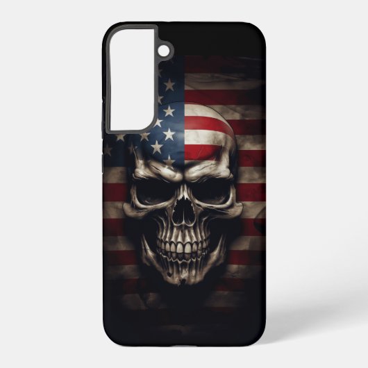 アメリカ国旗スカル SAMSUNG GALAXYケース (裏面)