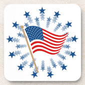 アメリカ国旗スターバスト花火7月4日 コースター (正面)