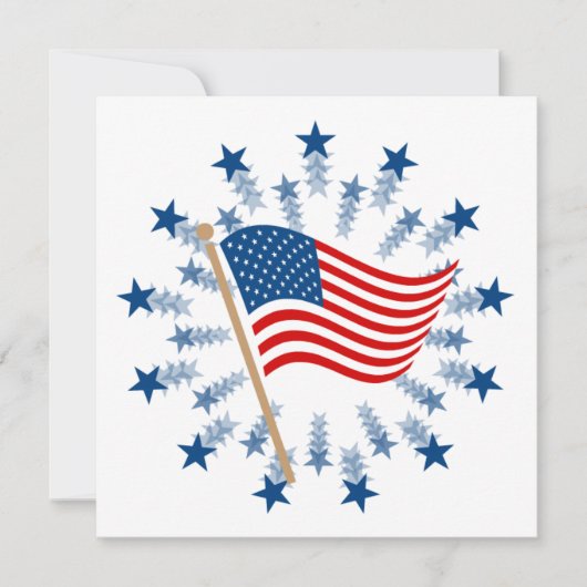 アメリカ国旗スターバスト花火7月4日 シーズンカード (正面)