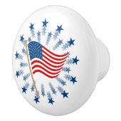 アメリカ国旗スターバスト花火7月4日 セラミックノブ (右)