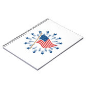 アメリカ国旗スターバスト花火7月4日 ノートブック (左側)