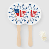 アメリカ国旗スターバスト花火7月4日 ハンドファン (正面&裏面)