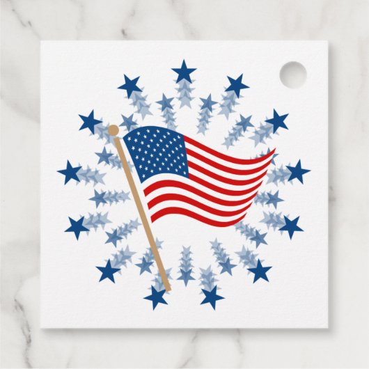 アメリカ国旗スターバスト花火7月4日 フェイバータグ (裏面)