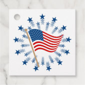 アメリカ国旗スターバスト花火7月4日 フェイバータグ (正面)