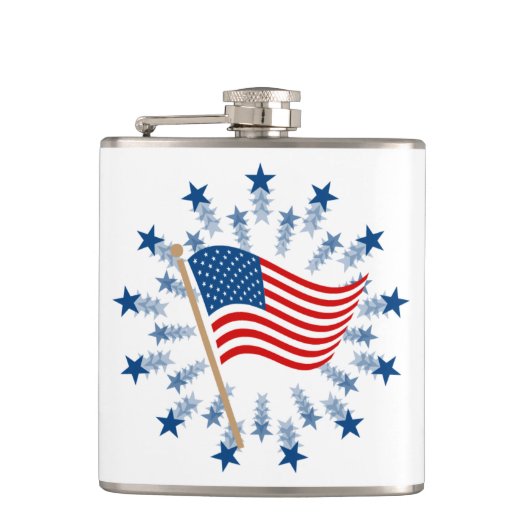 アメリカ国旗スターバスト花火7月4日 フラスク (正面)