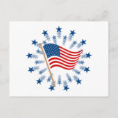 アメリカ国旗スターバスト花火7月4日 ポストカード (正面)