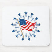 アメリカ国旗スターバスト花火7月4日 マウスパッド (正面)