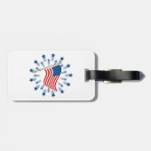 アメリカ国旗スターバスト花火7月4日 ラゲッジタグ (裏面横)
