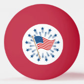 アメリカ国旗スターバスト花火7月4日 卓球ボール (裏面)