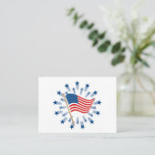 アメリカ国旗スターバスト花火7月4日 名刺 (スタンド正面)