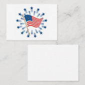 アメリカ国旗スターバスト花火7月4日 名刺 (正面/裏面)