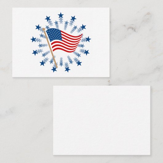 アメリカ国旗スターバスト花火7月4日 名刺 (正面/裏面)