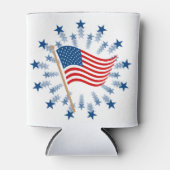 アメリカ国旗スターバスト花火7月4日 缶クーラー (正面)
