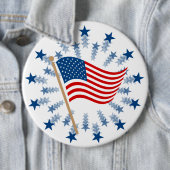 アメリカ国旗スターバスト花火7月4日 缶バッジ (インサイチュ)