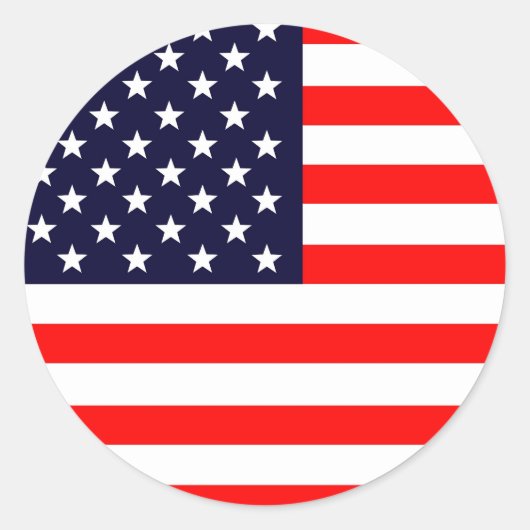 アメリカ国旗ステッカー ラウンドシール (正面)