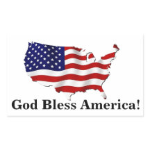 アメリカ国旗ステッカー 神の祝福をアメリカに