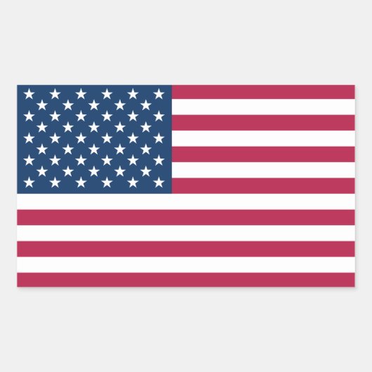 アメリカ国旗ステッカー 長方形シール (正面)