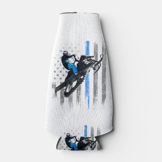 アメリカ国旗スノーモービルシャツメンズスノーモービルリディ ボトルクーラー (正面)