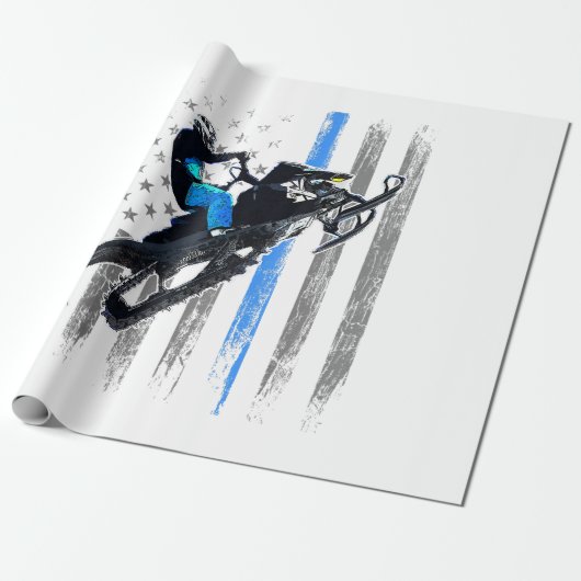 アメリカ国旗スノーモービルシャツメンズスノーモービルリディ ラッピングペーパー (アンロールド)