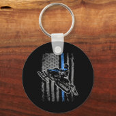 アメリカ国旗スノーモービルライダーギフトアイディア キーホルダー (正面)