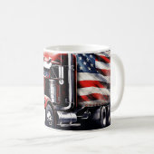 アメリカ国旗セミトラック コーヒーマグカップ (正面右)