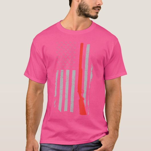 アメリカ国旗ターキーハンター射撃、 発砲範囲 Tシャツ (正面)