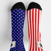 アメリカ国旗ダシュントダックスフンド（黒・褐色） ソックス (上部)