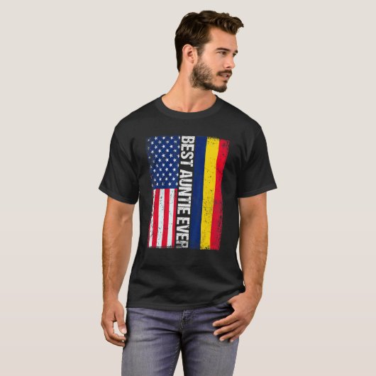 アメリカ国旗チャド最高のファンティエバーファミリー Tシャツ (正面フル)