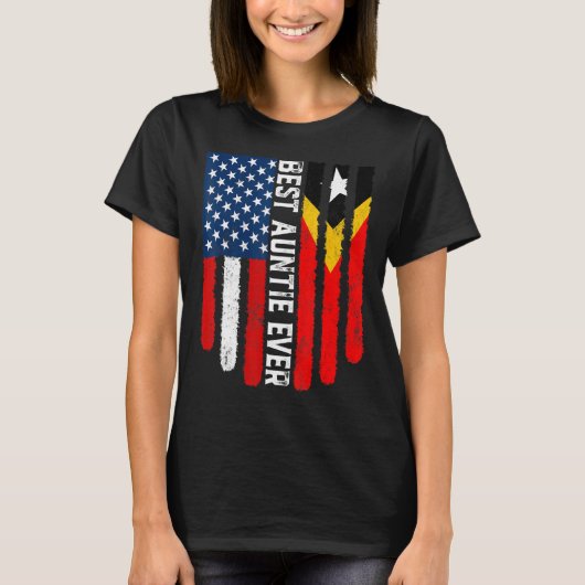 アメリカ国旗ティモール最高のアンティEver Fa Tシャツ (正面)