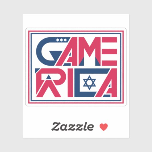 アメリカ国旗テキストGamerica シール (シート)