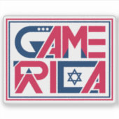 アメリカ国旗テキストGamerica シール (正面)