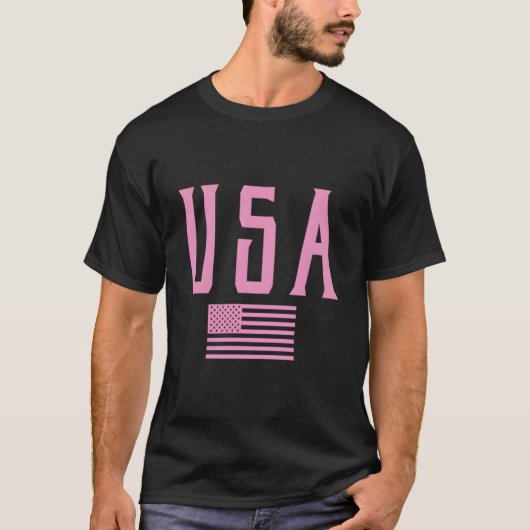 アメリカ国旗テキストKプリント Tシャツ (正面)
