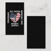 アメリカ国旗テコンドー自衛隊 名刺 (正面/裏面)