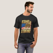 アメリカ国旗デザインのドラフトホースミーム Tシャツ (正面フル)