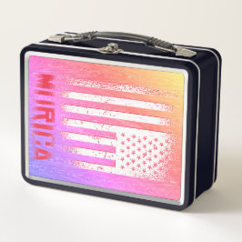 アメリカ国旗デザイン メタルランチボックス